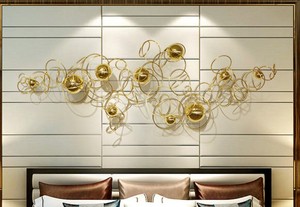 Décoration murale de Restaurant moderne, grand et Long, en <span class=keywords><strong>acier</strong></span> inoxydable de couleur or, pour la maison, Art, nouveau Design - Product Image 2
