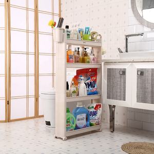 Chariot de rangement sur <span class=keywords><strong>4</strong></span> niveaux Slim, étroit, pour cuisine, salle de bain, organisateur, chariot de cuisine, avec roulettes - Product Image 2