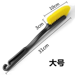 KM.2049 Knife Shaped Car Wheel <b>Brush</b> <b>Long</b> <b>Handle</b> Yellow PP Material For Tire Hub Cleaning - Product Image 3