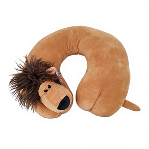 Cuscino a U in Velluto con Motivi Animali Cartoon, Imbottitura in Cotone PP, <span class=keywords><strong>Altezza</strong></span> 31-50cm, per Supporto e Protezione del Collo, Uso in Ufficio, Riposo e Viaggio - Product Image 1