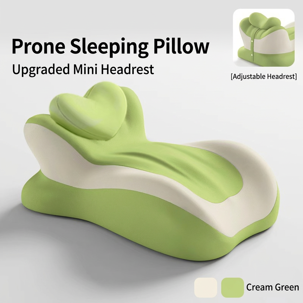 Green Patchwork [Heart Pillow, Prone Sleeping Pillow]