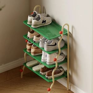 Multi Layer <b>Shoe</b> Rack 4 Tier Green Standing <b>Storage</b> For Entryway Home Dormitory Sports <b>Shoes</b> Organizer - Product Image 2