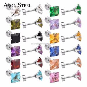 Nueva Llegada, 12 Pares/Lote de Aretes Cuadrados de Colores Variados para Niñas y Mujeres, Regalo de Joyería - Product Image 5