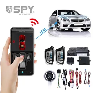 SPY Universal Pke Keyless ปุ่มเริ่มต้นรถรีโมทคอนโทรลเครื่องยนต์สมาร์ท PKE ระบบเตือนภัยรถสองทาง