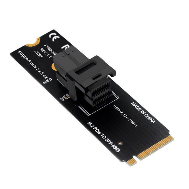 M.2 NVME PCIE 4.0 to SFF8643-U.2 Desktop Expansion Riser Card M.2 for NVME to U.2 Adapter Card Mini Sas 8643 to 8639