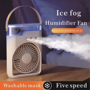 Nuevo Ventilador de Aire Acondicionado Portátil USB Recargable, Ventilador de Escritorio con Humidificador, Mini Ventilador de Refrigeración con Asa y Luz Nocturna - Product Image 1