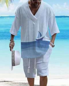 YES <span class=keywords><strong>EKER</strong></span> OEM/ODM Ensemble deux pièces décontracté d'été pour homme, col en V, imprimé numérique, manches courtes, short de sport respirant, t-shirt 680g - Product Image 5