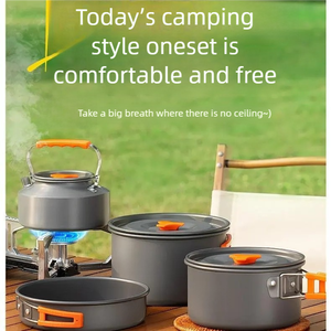 YX-E1-17 Ensemble de cuisson portable 4-en-1 pour l'extérieur : réchaud de camping, marmite, bouilloire et combo hot pot - Product Image 5