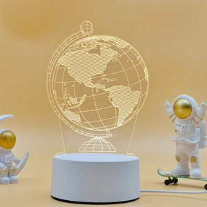 Logo vui Trái Đất Acrylic đèn 3D LED ánh sáng ban đêm Đèn bàn được thiết kế USB plug-in ánh sáng ban đêm ấm áp Quà Tặng phòng ngủ trang trí nhà - Product Image 6