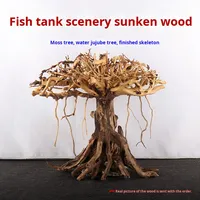 Ornement d'aquarium moderne classique en forme d'arbre, paysage de bassin à poissons, bois flotté, branches thaïlandaises, pierre de dragon verte naturelle