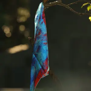 하이 퀄리티 다채로운 인쇄 핸드백 장식 숙녀 사용자 정의 머리 스카프와 목 새틴 실크 스카프
