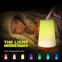 Lampu Meja LED ABS Smart Home Kontrol Sentuh USB Hitam Mesin Suara White Noise Ramah Lingkungan Lampu Tidur untuk Kamar Tidur dan Kamar Bayi