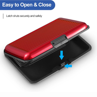 Casing saku kartu berwarna logam aluminium, tempat dompet kartu kredit ID Bisnis tahan air untuk pria dan wanita