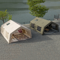 Tente de camping gonflable 2 chambres en tissu coton imperméable 17,28 pieds, très populaire