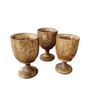 Custom Logo <b>Handmade</b> Solid Wood Eco-Friendly Reusable 250ml Modern Design Wine Glass Gift Cup - Product Image 6