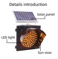 Feu de signalisation solaire LED à haut flux 300mm étanche ambre Flash Beacon jaune LED voyant d'avertissement