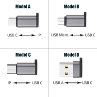 Adaptador USB-C a USB con Salida CC de 3A, Carga Rápida OTG, Transferencia de Datos USB 2.0, Aleación de Aluminio, Certificación CE, ROHS, FCC, Móvil