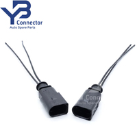 1J0973802 Konektor Tahan Air 2 Pin Male dengan Kabel Pigtail VAG 1.5mm untuk Audi VW