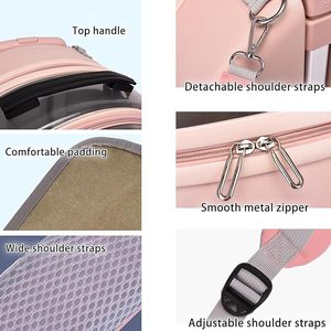 고양이 캐리어 작은 애완 동물 수하물 케이스 휴대용 어깨 상자 투명 간단한 공간 개 가방 - Product Image 2