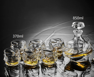 Ensemble de <span class=keywords><strong>carafe</strong></span> à whisky élégant, bouteille à liqueur en cristal avec décalcomanie or véritable pour Scotch/Bourbon et idéal pour offrir - Product Image 3