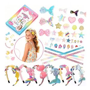 Kit de Accesorios para el Cabello DIY para Niños, Corona de Sirena, Perlas, Cinta, Hecho a Mano, Premio para el Aula, Juguete, Set de Regalo - Product Image 1