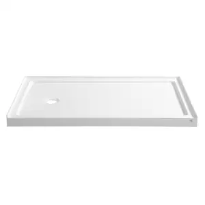 Piatto doccia indipendente in resina acrilica bianca per bagno rettangolare portatile piatto doccia con Base in fibra di vetro