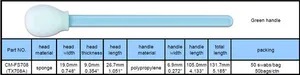 उद्योग में इस्तेमाल किया डिस्पोजेबल बड़ा दौर परिपत्र सिर स्पंज टिप बाँझ esd cleanroom फोम छड़ी झाड़ू
