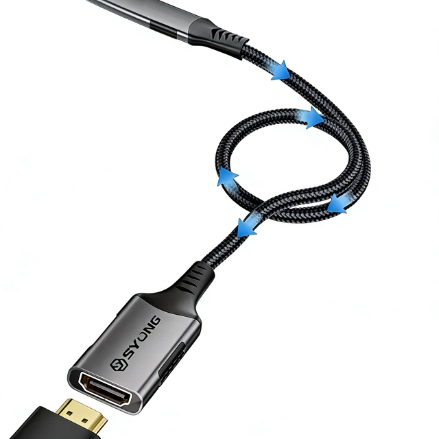 SYONG USB C to HDMI Cable 8K60Hz 4K240Hz Thunderbolt 4/3 Type C to HDMI 2.1 Adapter, for MacBook ,iPhone 17 Series,iPad Air/Pro