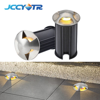 Luz LED RGB de Acero Inoxidable, Blanco Cálido, IP68 Impermeable, 3W, 30° de Ángulo de Iluminación, Emisión Lateral, para Piso/Peldaño, Uso en Exteriores y Jardines