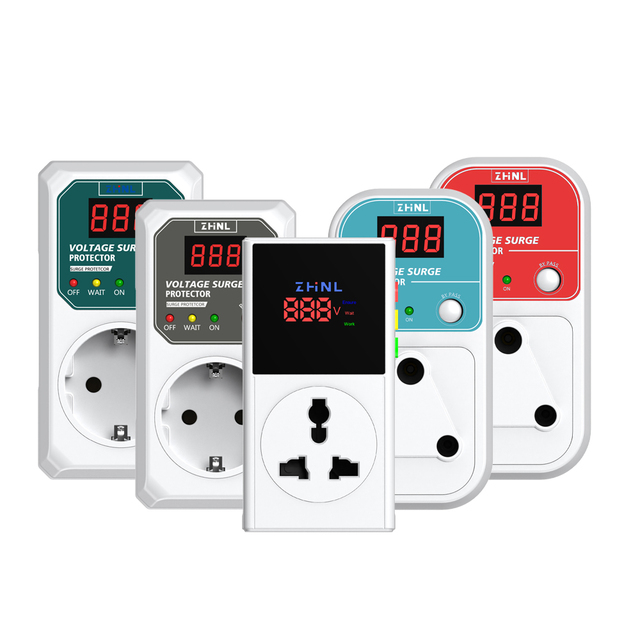 Automatically EU Global Plug Adapter Surge Voltage Display Adjustable Multi Socket Regulator Stabilizer De Voltage Protector