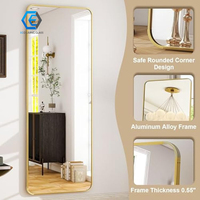 Miroir sur pied pleine longueur incassable pour la décoration intérieure, grand miroir mural pour salon, vente en gros