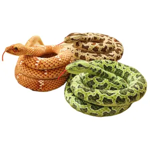 Ali-boba Hot Sale Creative Lifelike Snake Plush Toys Simulation Safari Animals Large Snake Stuffed Toys