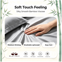 Ensemble de housse de couette simple en bambou Oeko-Tex 100% pour lit king size, 300 fils, ensemble de draps pour toutes les saisons