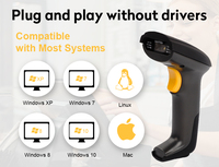 Escáner de Códigos de Barras 2D Inalámbrico y con Cable JR-650, Conexión USB Plug and Play, Lector de Códigos QR Portátil, Anti-Caídas, Escaneo Manual para Logística