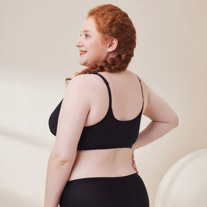 Ropa interior de talla grande para mujer, cierre frontal, cobertura completa, soporte trasero, Sujetador de algodón inalámbrico para adultos, talla grande, BRAS, correas finas, tetona - Product Image 5