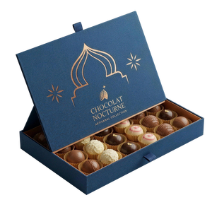 Caja <span class=keywords><strong>de</strong></span> Bombones <span class=keywords><strong>de</strong></span> Chocolate Artesanal Azul Marino <span class=keywords><strong>de</strong></span> Lujo Premium Elegante Personalizada - Product Image 1