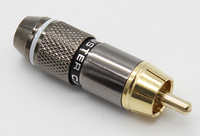 Adaptateur de prise RCA mâle pour son musical Connecteur à souder plaqué or sans soudure Adaptateur audio vidéo en or Connecteur de câble