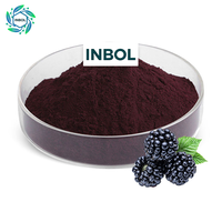INBOL Anthocyanine CAS 18466-51-8 25% Zwarte Frambozen Fruitextract Poeder Voedingskwaliteit Oplosmiddel-extract