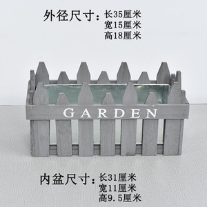 Jardinières décoratives rustiques en bois faites à la main pour la maison et le jardin, plateaux à herbes et pots de fleurs - Product Image 5