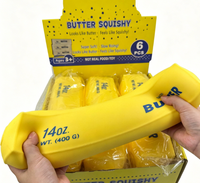 Jouet Squishy Géant en Forme de Bâton de Beurre Mignon, Jouet Doux à Pression Lente en TPR Jaune, Idéal pour Étudiants, Fêtes et Cadeaux d'Été
