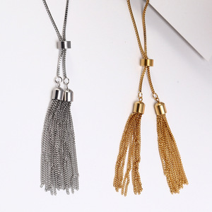 Bijoux <span class=keywords><strong>fantaisie</strong></span> 70cm de <span class=keywords><strong>long</strong></span> boîte chaîne 18K plaqué or gland pendentif pull <span class=keywords><strong>collier</strong></span> boucles d'oreilles ensemble de bijoux <span class=keywords><strong>pour</strong></span> femmes - Product Image 4