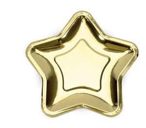 Plato Desechable de Papel de Aluminio de 9 Pulgadas con Diseño de Estrella Brillante, Aprobado por la FDA, 350 g/m², Blanco, Recortado, para Fiestas - Product Image 1