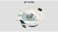 Spot LED encastré 7 W, angle de faisceau 36°, température de couleur 3000K, IP44, dimmable, COB, pour plafond