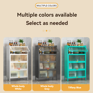 Estante de gabinete de almacenamiento multifunción, soportes de almacenamiento de cocina modernos de acero colorido, gabinete de 2 3 4 5 capas - Product Image 4