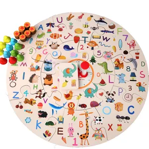 Detective Children Educational Interactive Montessori Toys wooden Round Memory Game for Kids
