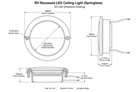 Plafonnier LED sans clips à ressort, découpe 59 mm, IP54, 12V/24V, chromé, lumière chaude, pour camping-car, bateau, armoire, éclairage encastré