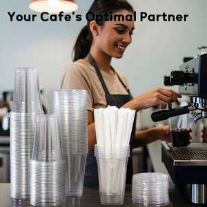 แก้วกาแฟเย็นขนาด 12 ออนซ์ พร้อมฝาปิด พิมพ์โลโก้ได้ แก้วพลาสติกใสแบบใช้แล้วทิ้งขนาด 16 ออนซ์ สำหรับเครื่องดื่มเย็น - Product Image 4