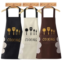 DS1739 Tablier à bavette réglable avec 2 pochesTablier de barbecue Serviettes en velours corail Tabliers de cuisine imperméables avec essuyage à la main