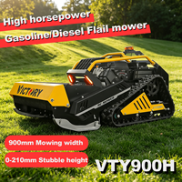 Cortadora de Césped Robótica VTY900H CE EPA, Autopropulsada, a Gasolina, con Control Remoto, para Pendientes Pronunciadas, Ideal para Granjas