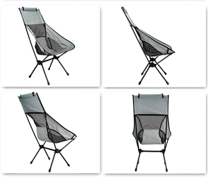 Tianye — chaise d'extérieur légère, pliante, en aluminium, compacte, pour plage, camping, gris - Product Image 2